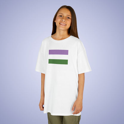 Gender Queer Flag Pride Kids Cotton T Shirt LGBTQ Pride Month