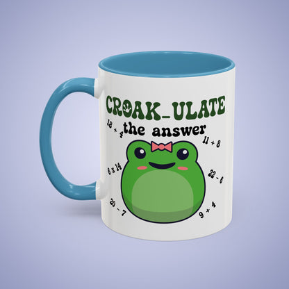 Croak-ulate the Answer Math Teacher Frog Lover Gift Coffee Mug Ceramic