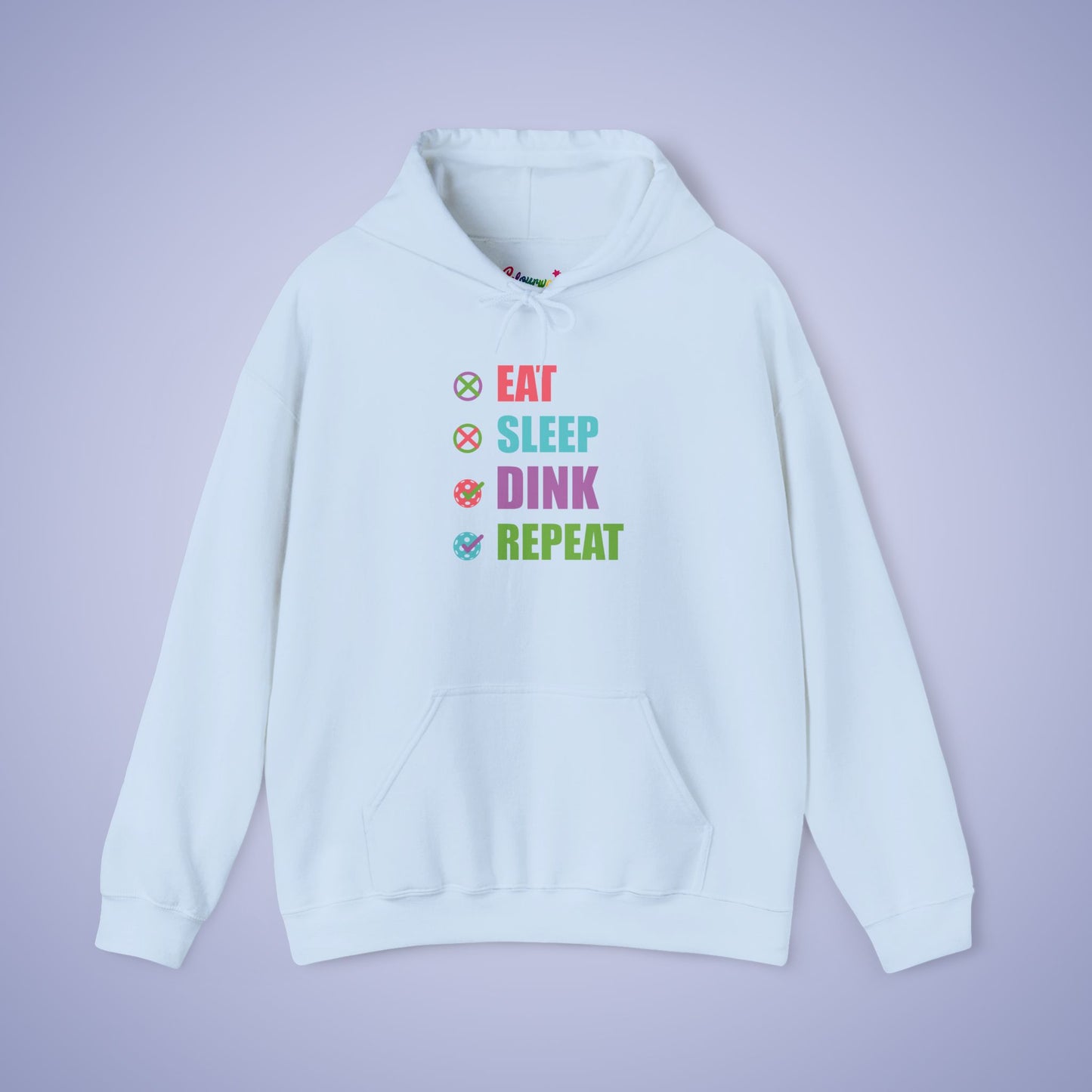 Eat Sleep Dink Repeat Pickleball Hoodie | Funny Pickleball Lover Gift Vibrant Version
