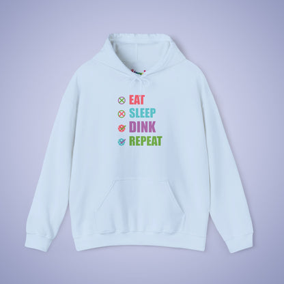 Eat Sleep Dink Repeat Pickleball Hoodie | Funny Pickleball Lover Gift Vibrant Version
