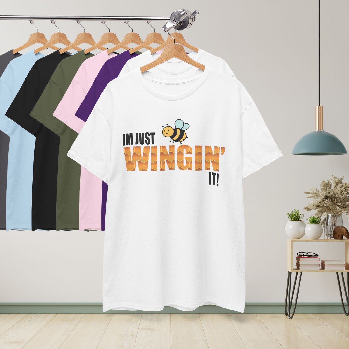 I'm Just Wingin It Sweet As Honey Funny Motivational Bee Lover Design Unisex T Shirt