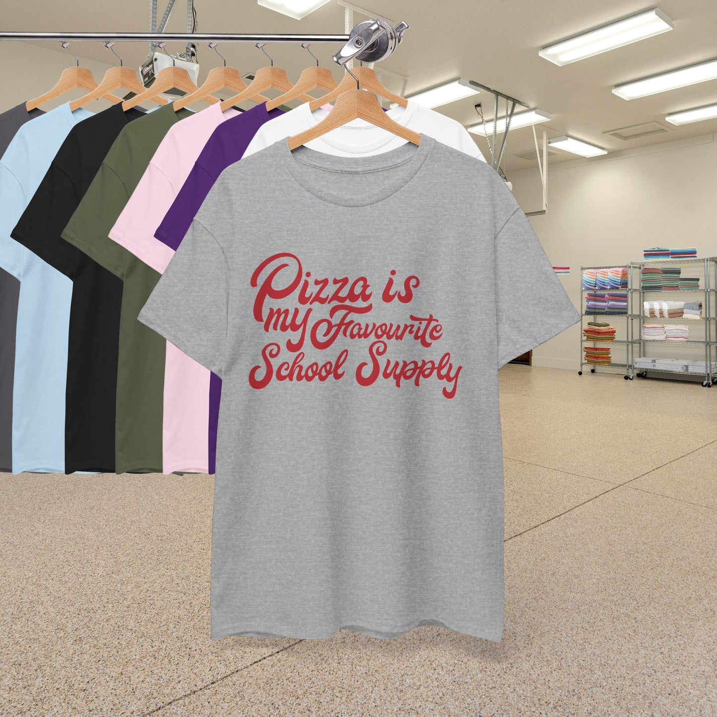 Pizza is my Favourite School Supply Word Art Pizza Lover Funny Teacher Unisex T Shirt