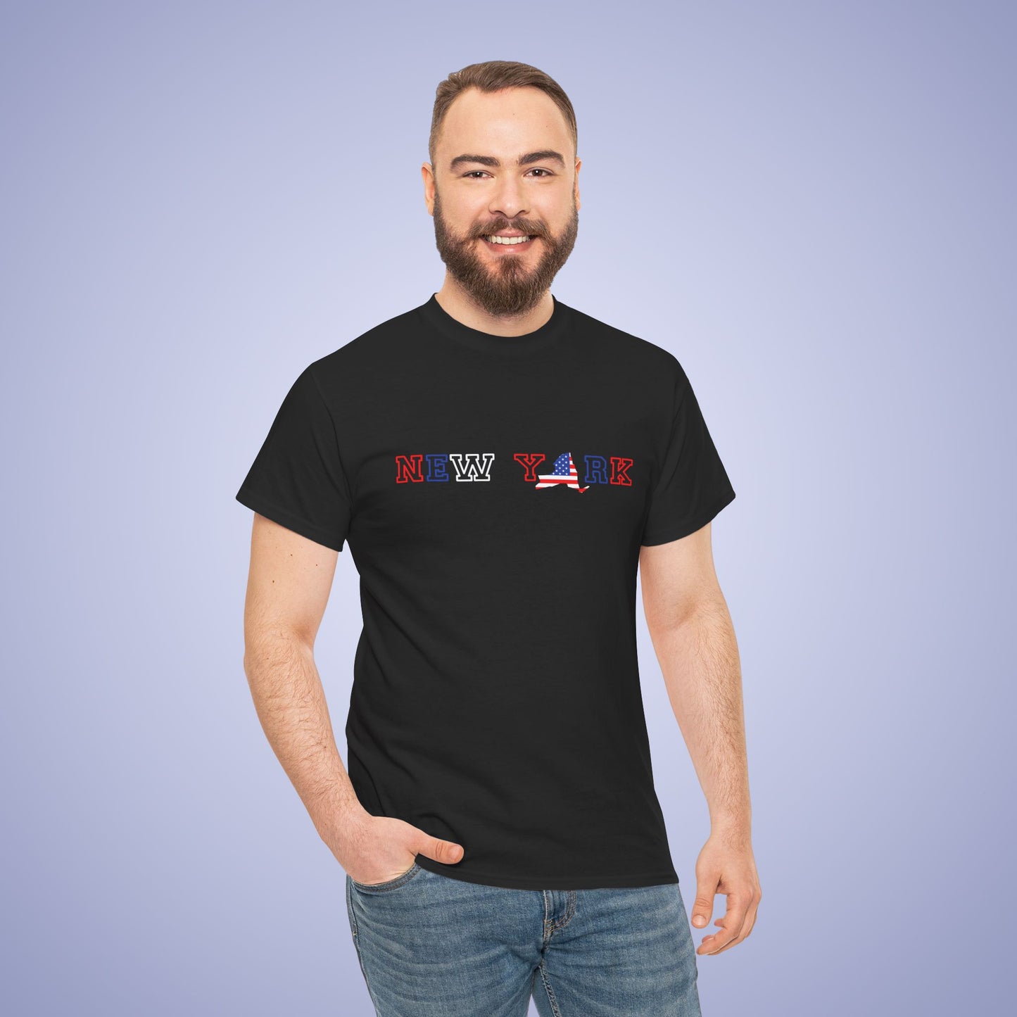 New York Map Text Art Proud American Unisex T Shirt