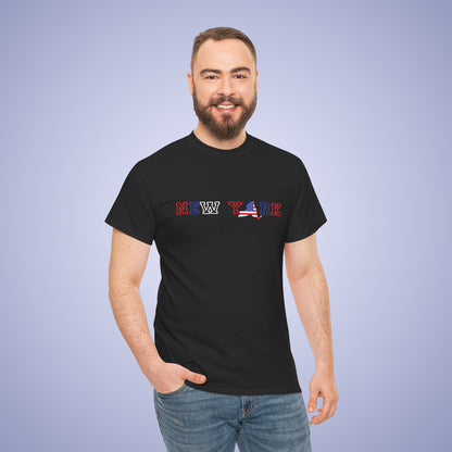 New York Map Text Art Proud American Unisex T Shirt