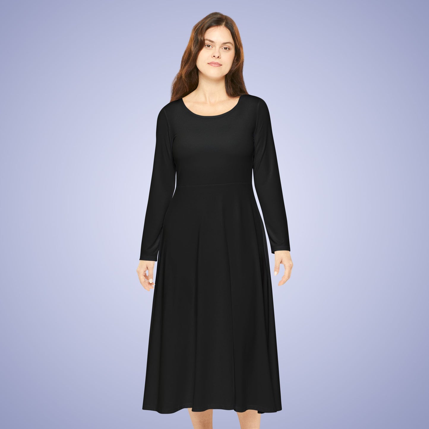 Women's Blank Black Long Sleeve Dance Dress