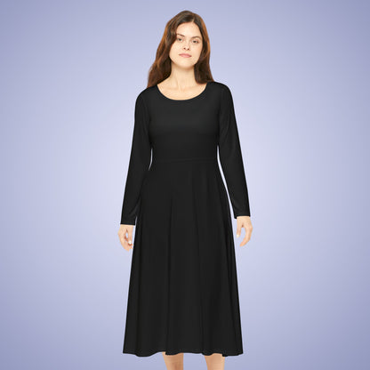 Women's Blank Black Long Sleeve Dance Dress