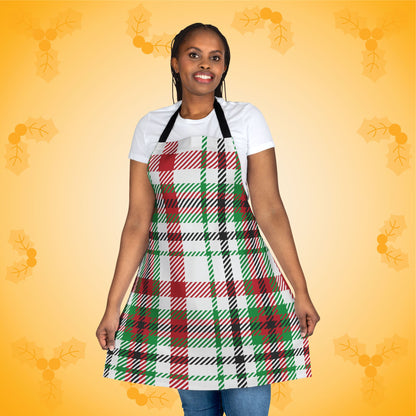 Frosted Forrest Christmas Plaid Kitchen Apron