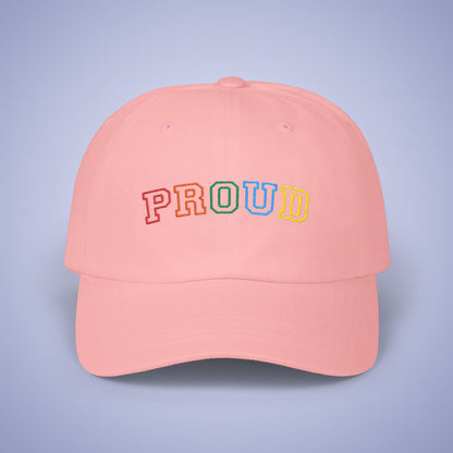 Proud Pride Month Embroidered Classic Dad Cap Unisex Coloured Embroidery