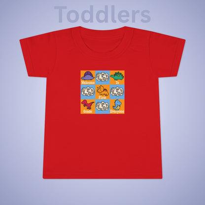 First Grade Fun Dinosaurs Kids Cotton T Shirt Back To School Toddler