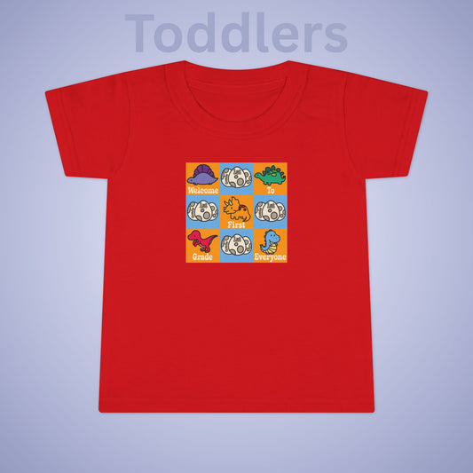 First Grade Fun Dinosaurs Kids Cotton T Shirt Back To School Toddler