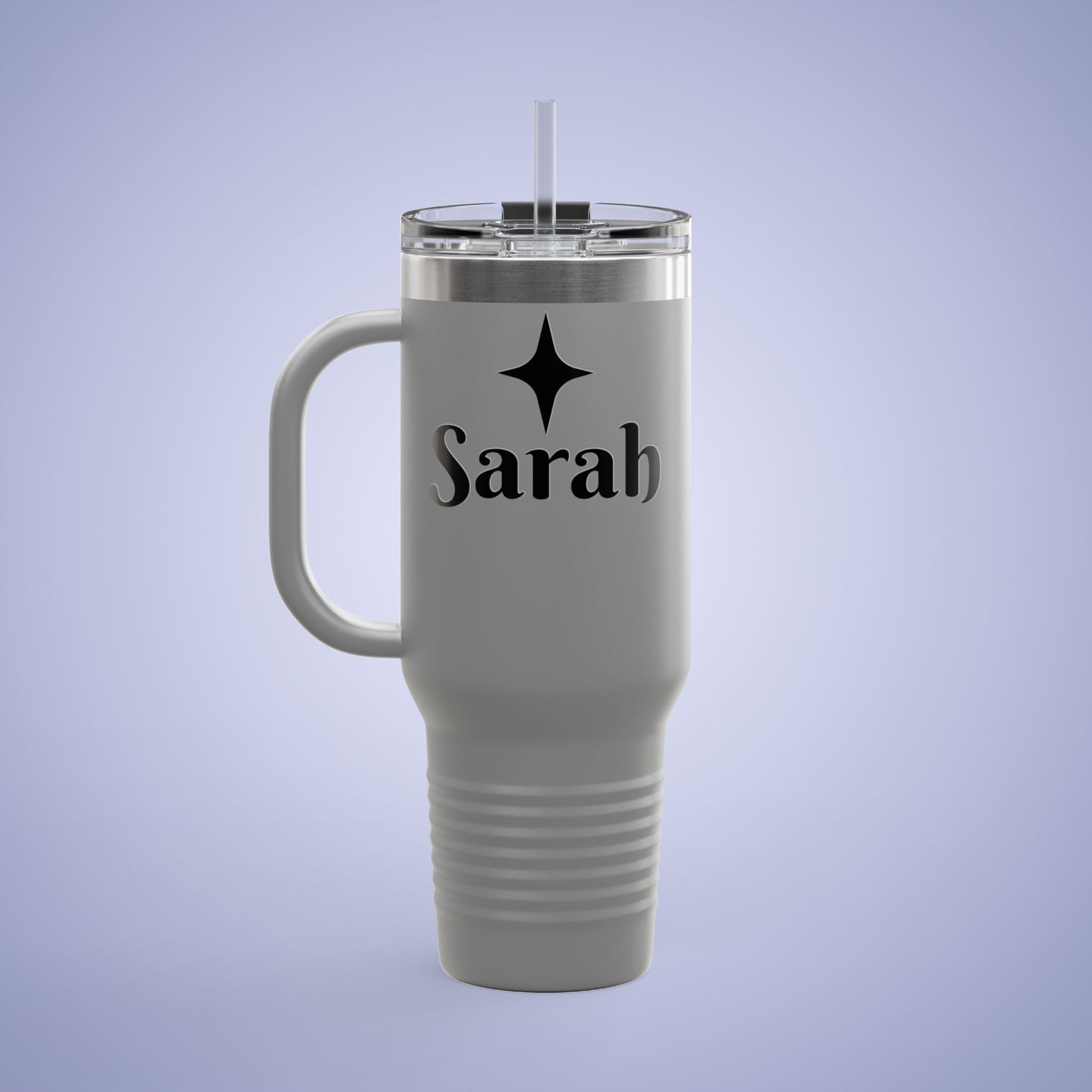 Personalized Insulated Travel Mug - 40oz, Custom Name Mug for Coffee Lovers Dark Grey