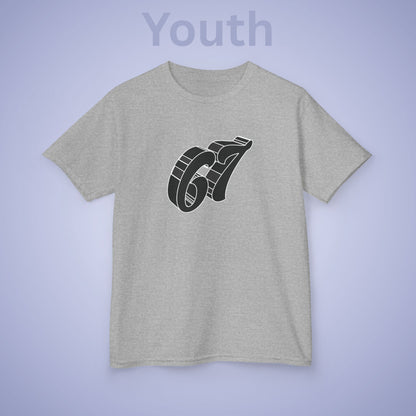 Black Word Art 67 Tee Fun Trending Kids Cotton T Shirt Six Seven Youth