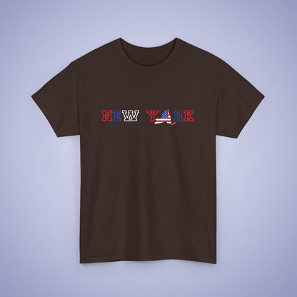 New York Map Text Art Proud American Unisex T Shirt