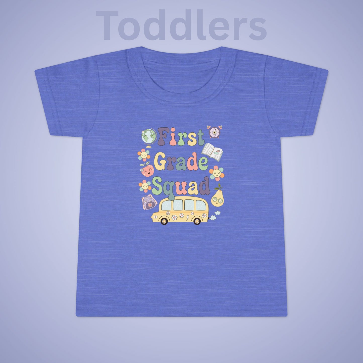 First Grade Squad Retro Fun Kids Cotton T Shirt Back To School Toddler