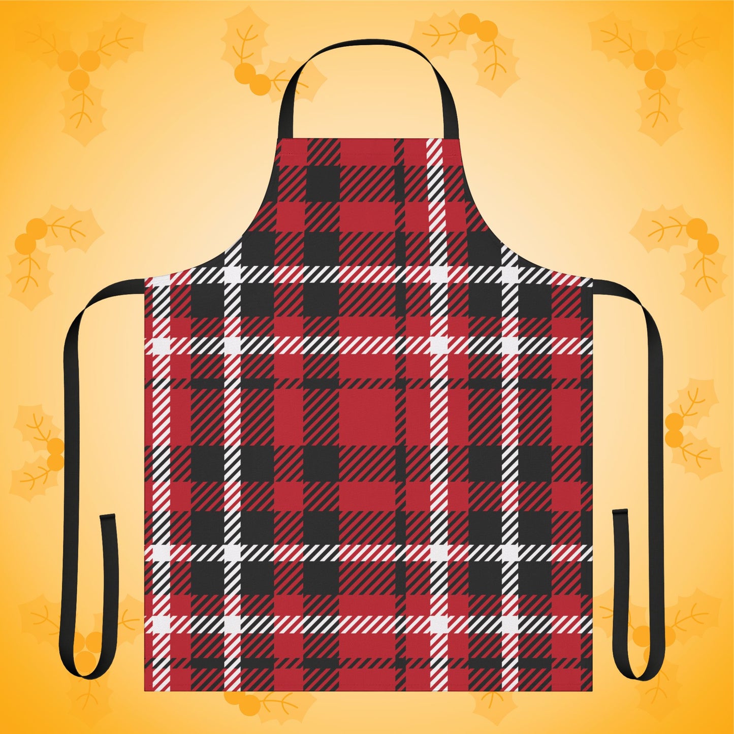 Candy Cane Twist Check Christmas Plaid Kitchen Apron