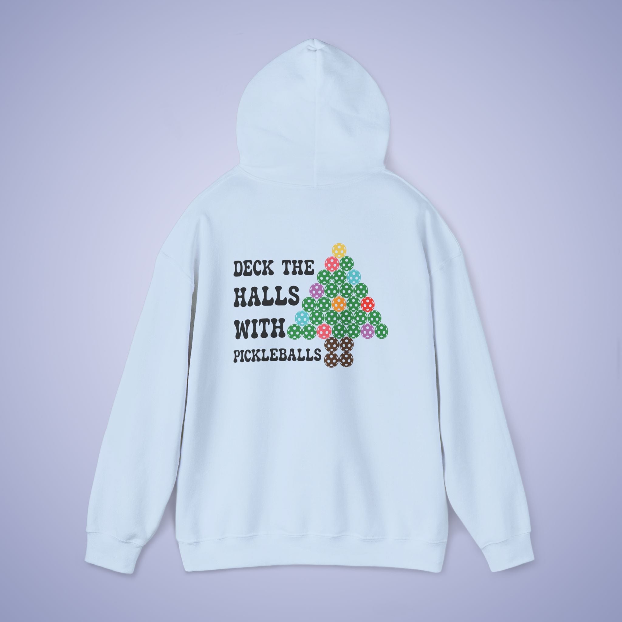 Deck the Halls with Pickleballs Christmas Hoodie Graphic Design Sweatshirt