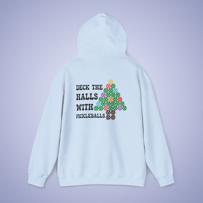 Deck the Halls with Pickleballs Christmas Hoodie Graphic Design Sweatshirt