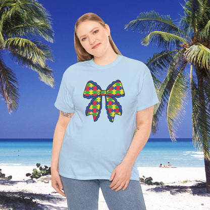 Coquette Bow Puzzle Graphic Love Needs No Words Autism Awareness Unisex T Shirt