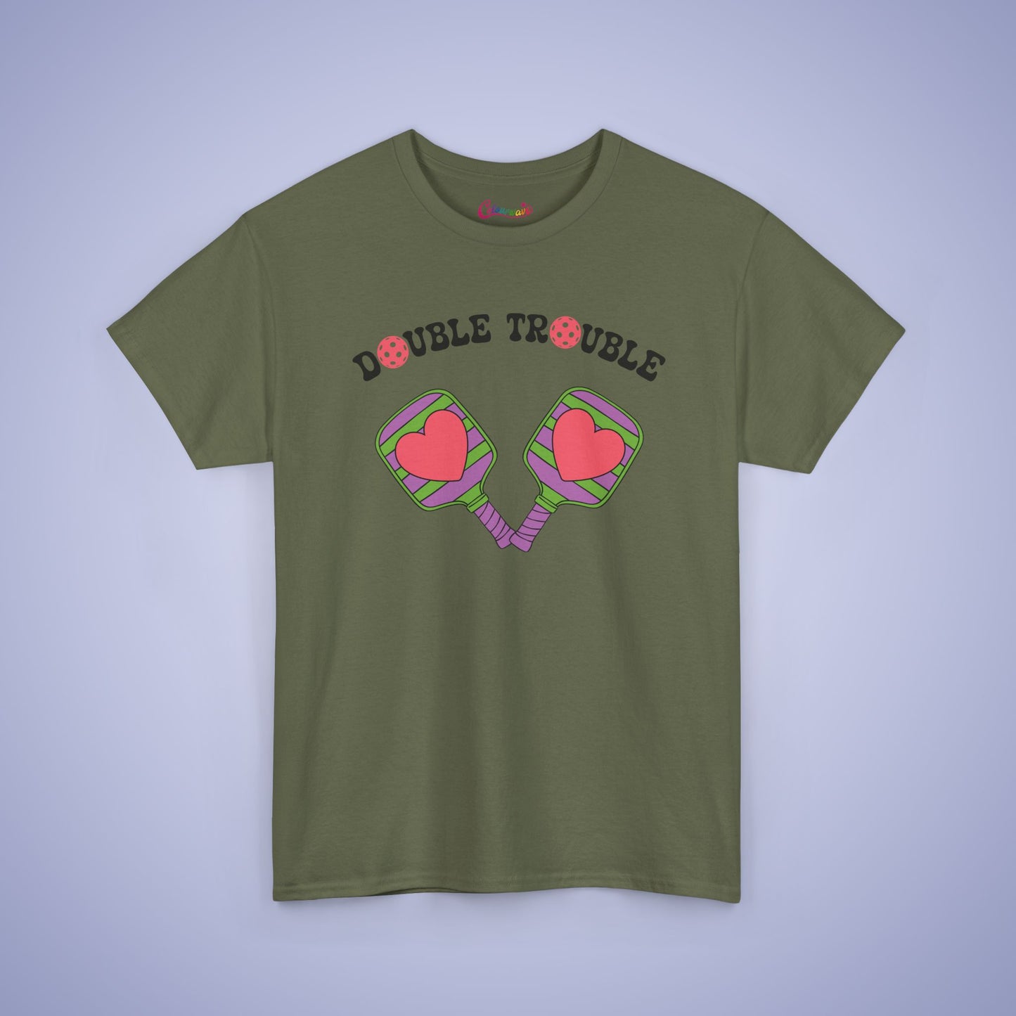Double Trouble Pickleball Couple Team Tee Graphic Design T Shirt