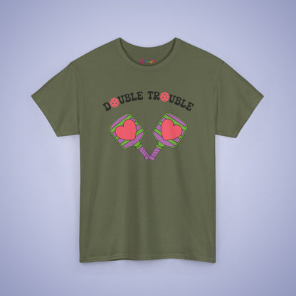 Double Trouble Pickleball Couple Team Tee Graphic Design T Shirt