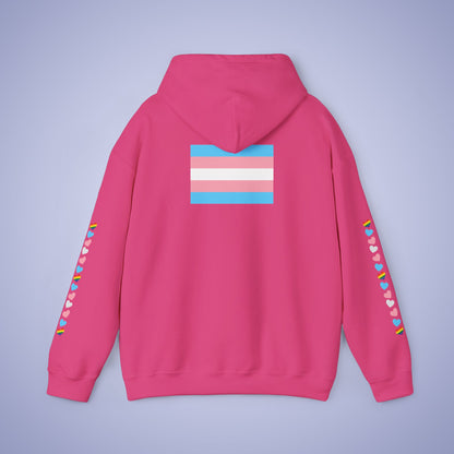 Trans Hearts Radiant Love Hoodie | Transexual Pride Month Hooded Sweatshirt