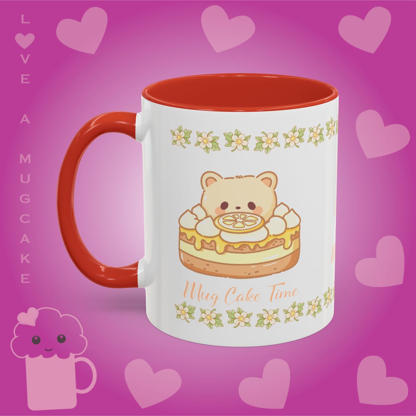 Lemon Mugcake Mug with Recipe Cute Character