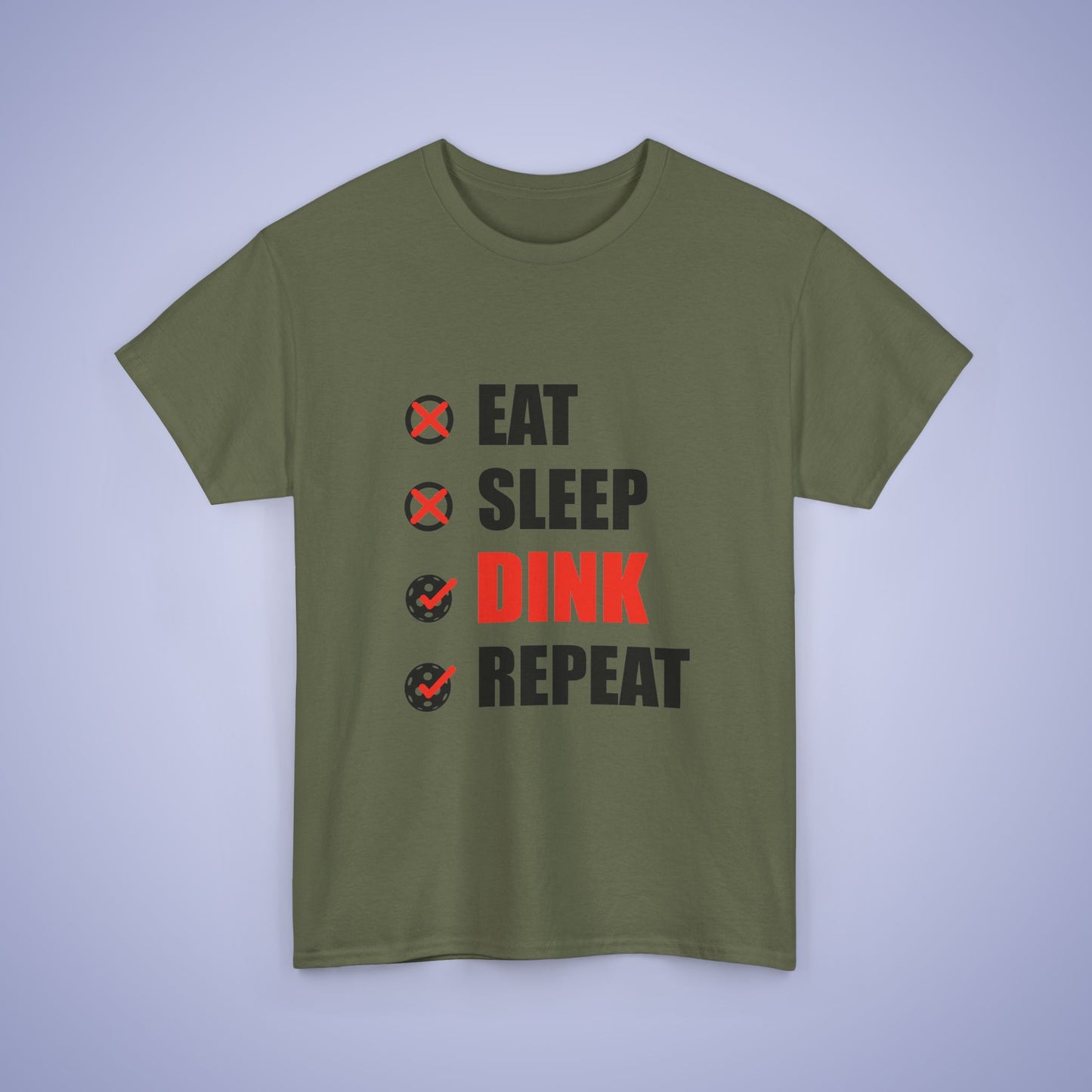 Eat Sleep Dink Repeat Funny Pickleball T Shirt Black Text Design