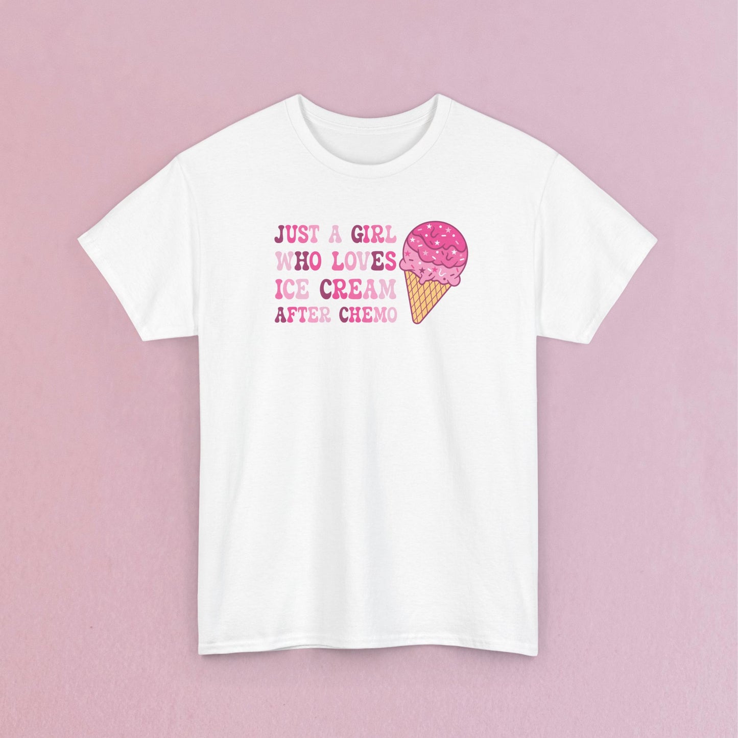 Just a Girl Who Loves Ice Cream After Chemo Breast Cancer Support T Shirt