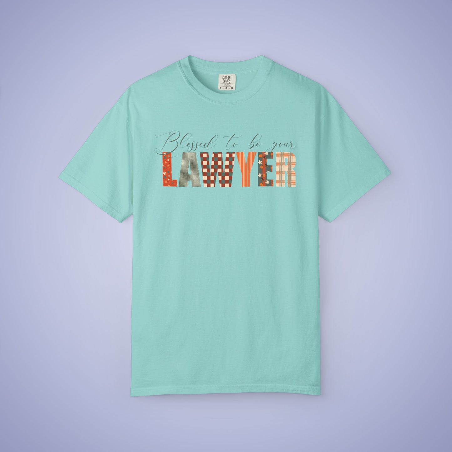 Blessed to be Your Lawyer White Thanksgiving Patterned Word Art Comfort T Shirt Unisex