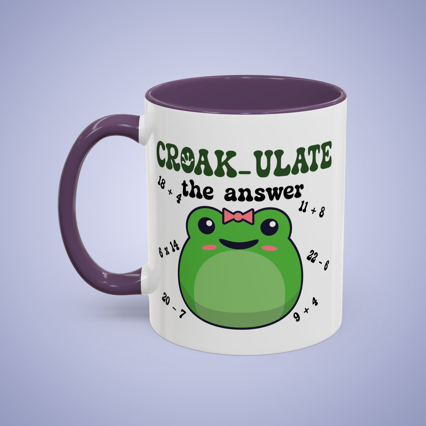 Croak-ulate the Answer Math Teacher Frog Lover Gift Coffee Mug Ceramic