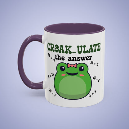 Croak-ulate the Answer Math Teacher Frog Lover Gift Coffee Mug Ceramic