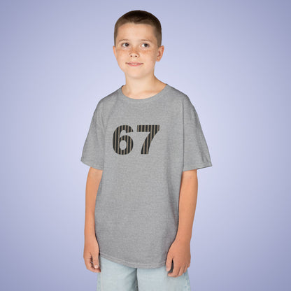 Striped 67 Tee Fun Trending Kids Cotton T Shirt Six Seven Youth
