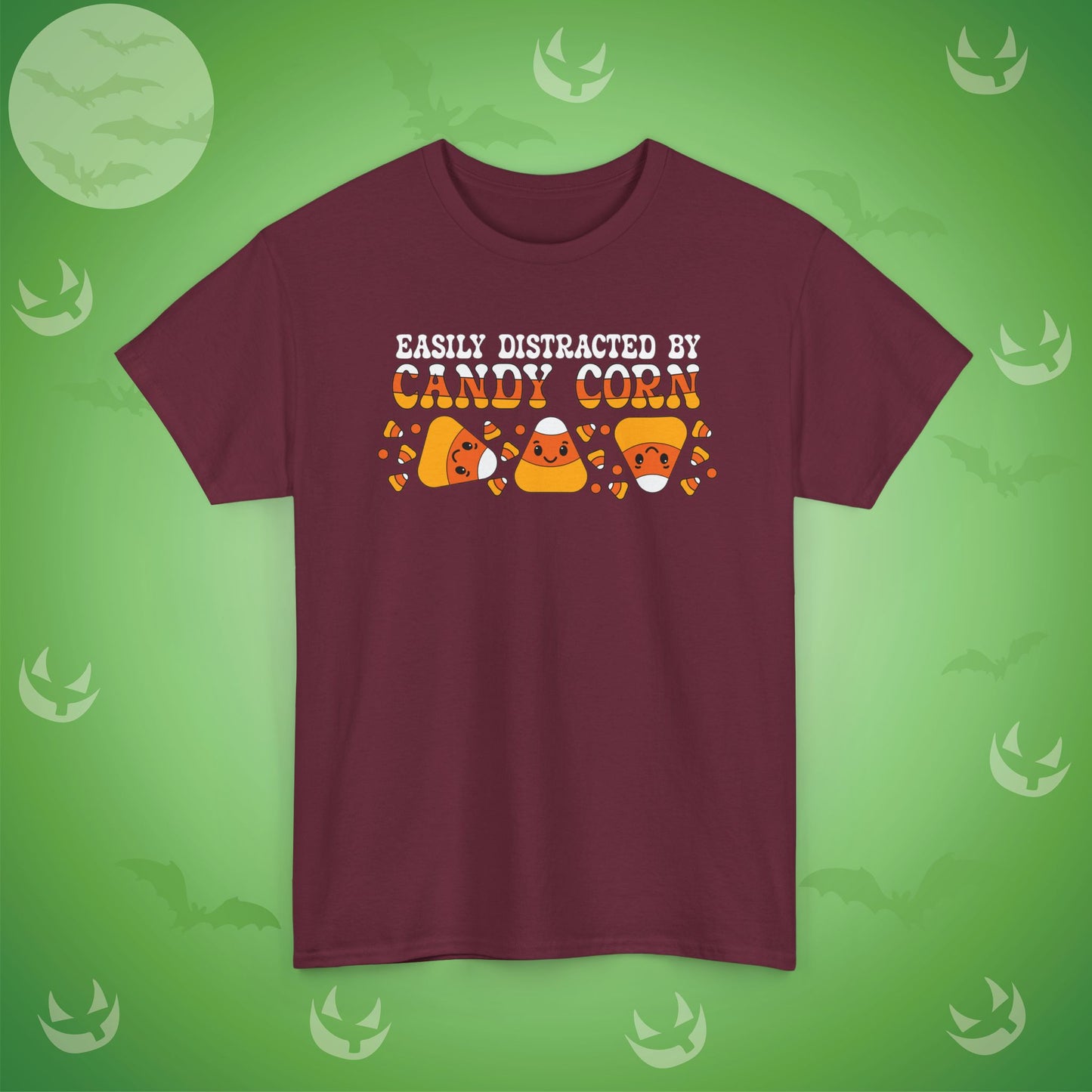Easily Distracted by Candy Corn Halloween T-Shirt | Funny Graphic Design
