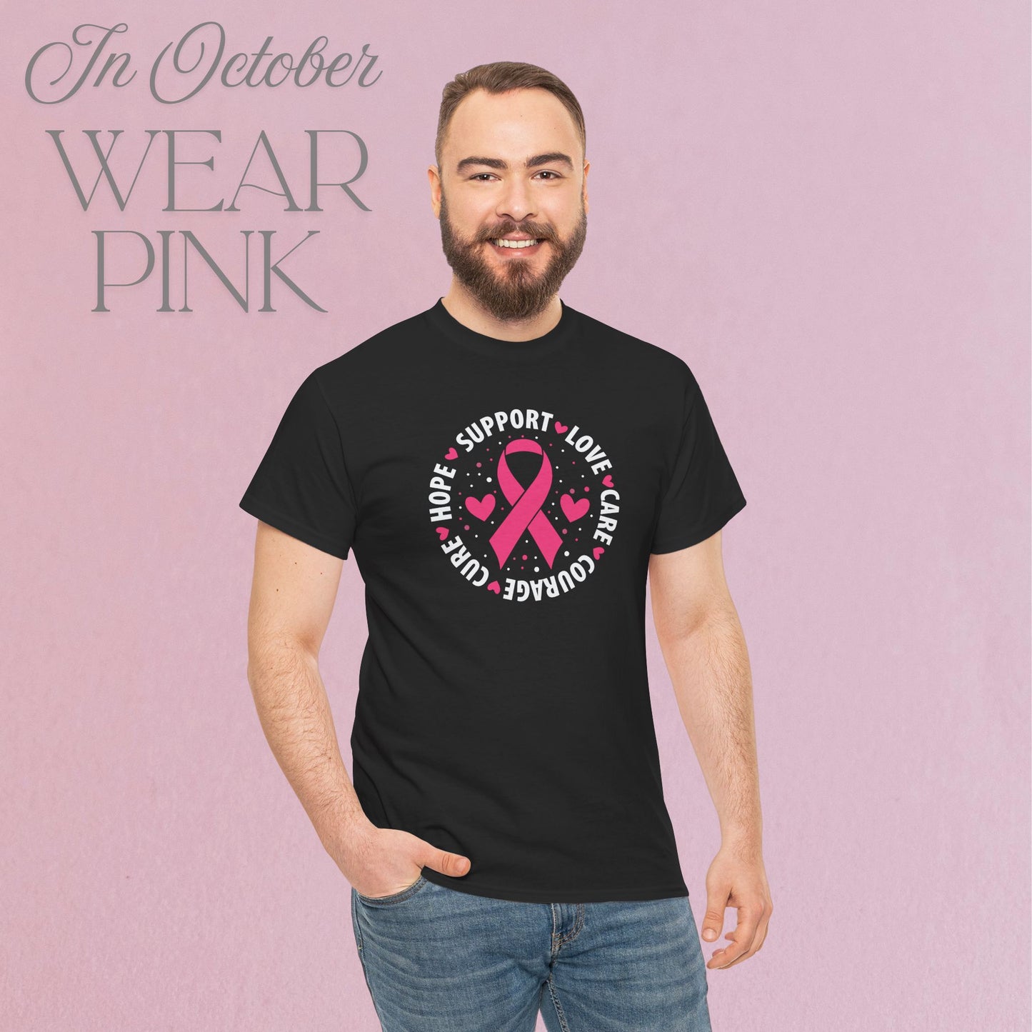 Support Love Courage and Cure Breast Cancer Awareness Unisex T Shirt