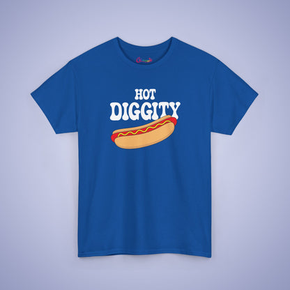 Hot Diggity Dog Funny Hot Dog T-Shirt | Hot Dog Lover Gift White