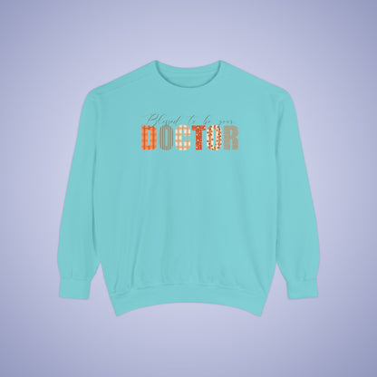 Blessed to be Your Doctor White Thanksgiving Patterned Word Art Comfort Sweatshirt Unisex