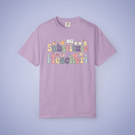 Substitute Teacher T Shirt Retro Comfort Colors Unisex Back to School