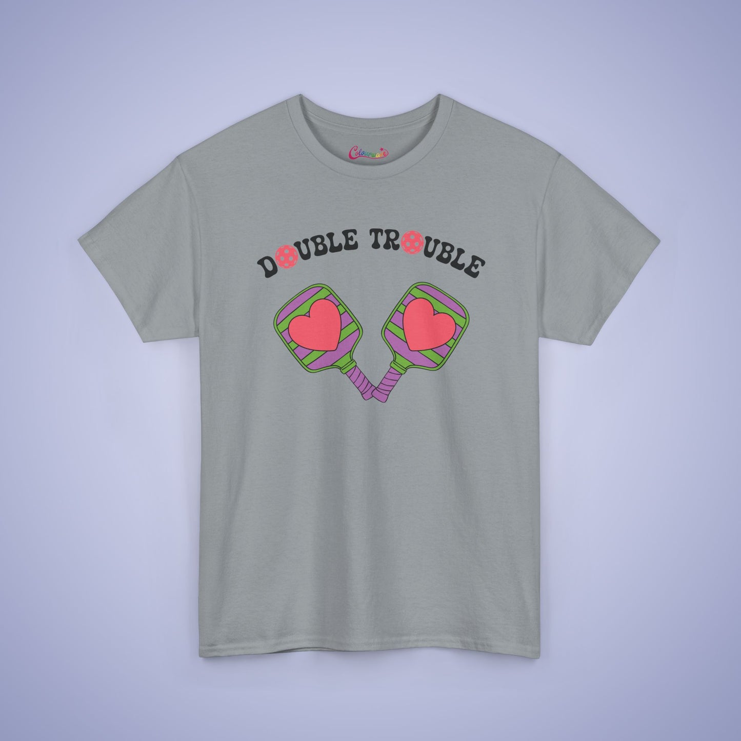 Double Trouble Pickleball Couple Team Tee Graphic Design T Shirt