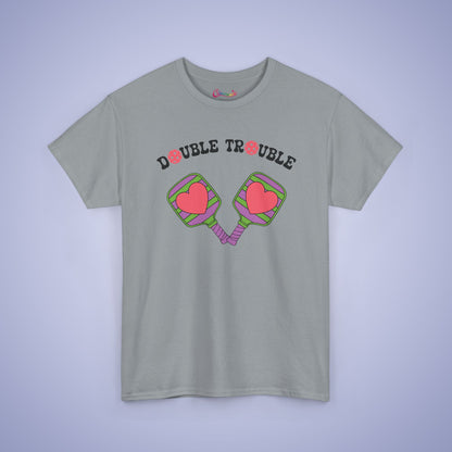 Double Trouble Pickleball Couple Team Tee Graphic Design T Shirt