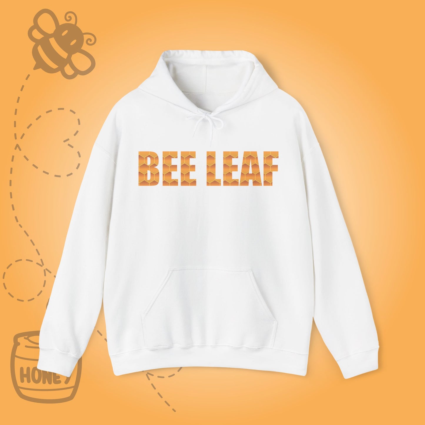 Bee Leaf Sweet As Honey Honeycomb Word Art Design Hoodie Sweatshirt