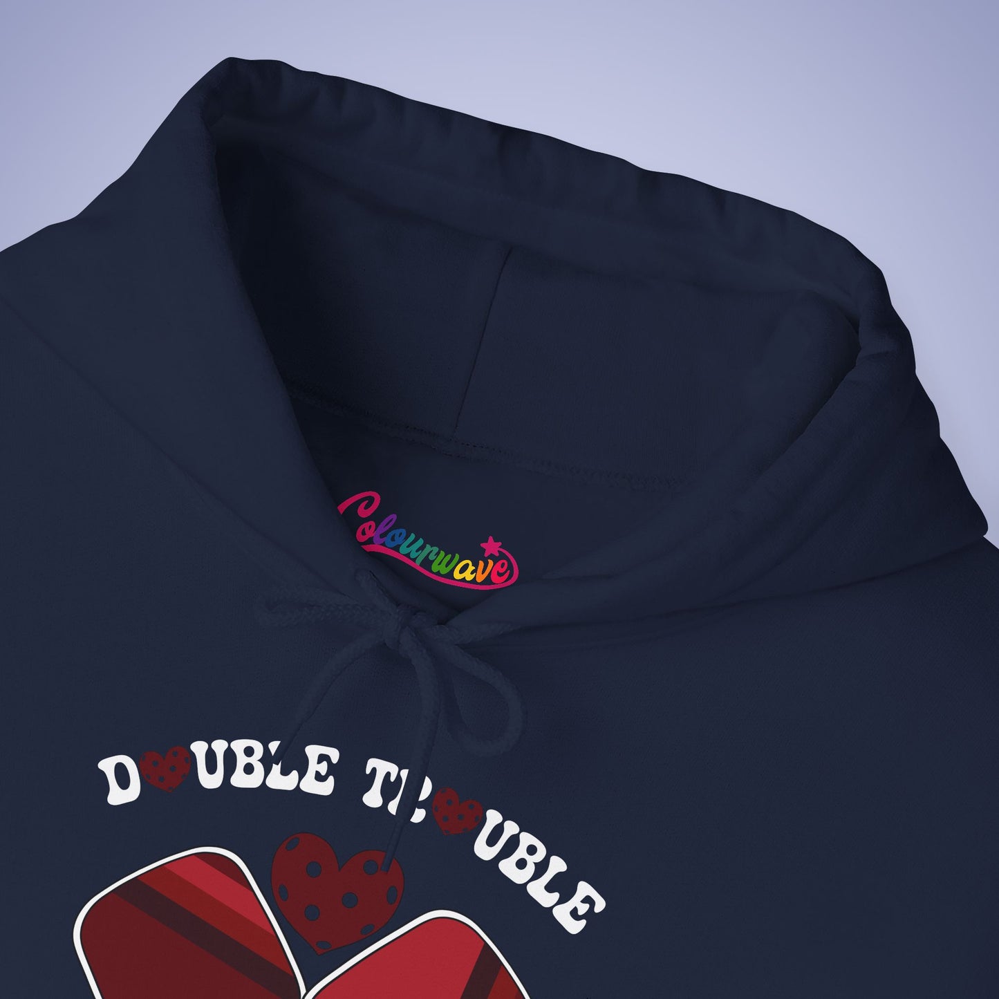 Double Trouble Pickleball Hoodie | Couple Matching Pickleball Lover Gift Dark Crimson Version