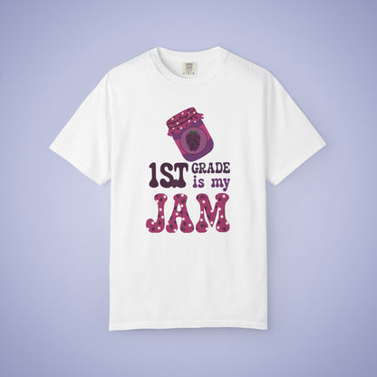 First Grade is my Jam Blackberry Teacher T Shirt Comfort Colors Unisex Back to School