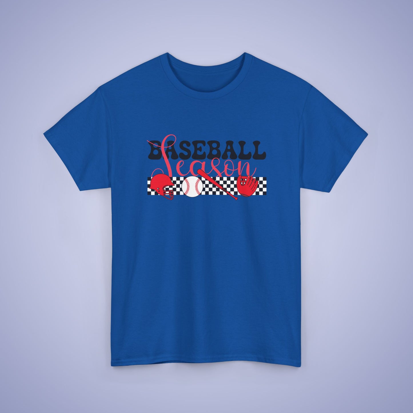 Baseball Season Graphic Checkered Unisex T Shirt