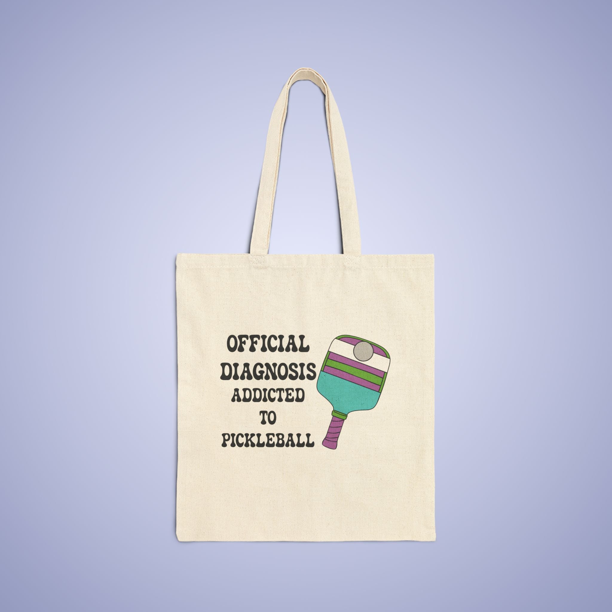 Official Diagnosis Addicted to Pickleball Cotton Canvas Doctor Gift Tote Bag