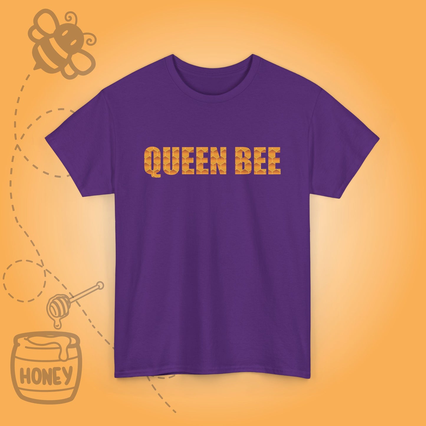 Queen Bee Sweet As Honey  Honeycomb Word Art Design Unisex T Shirt