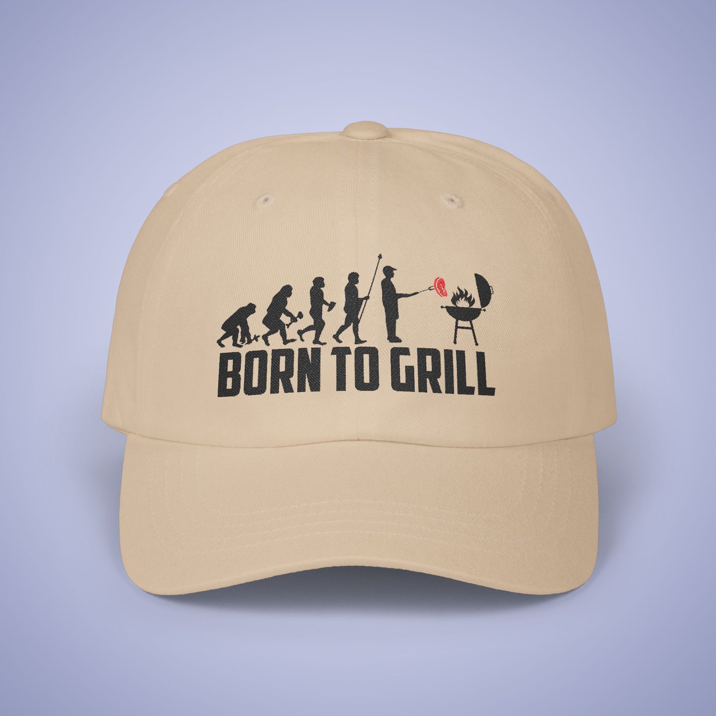 Born to Grill Embroidered Classic Dad Cap Unisex Black Embroidery Gift