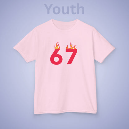 On Fire 67 Tee Fun Trending Kids Cotton T Shirt Six Seven Youth