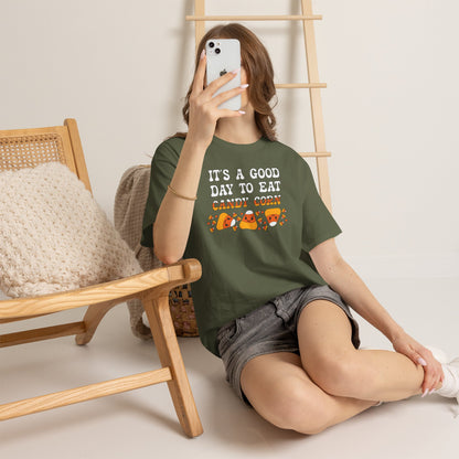 It's a Good Day to Eat Candy Corn Halloween T-Shirt | Funny Graphic Design