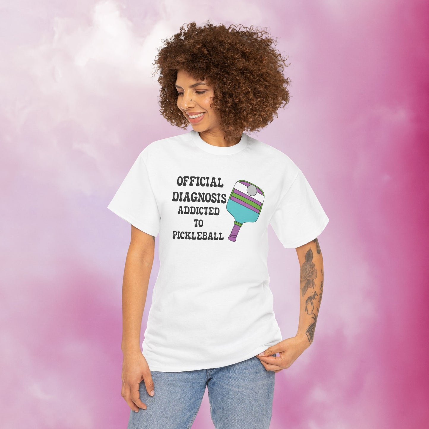 Official Diagnosis Addicted to Pickleball Tee Graphic Design Doctor Gift T Shirt