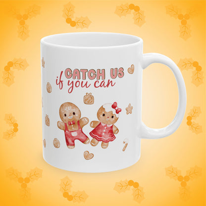 Catch us If You Can Gingerbread Man Christmas Mug